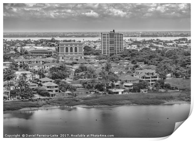 Guayaquil Aerial View from Window Plane Print by Daniel Ferreira-Leite