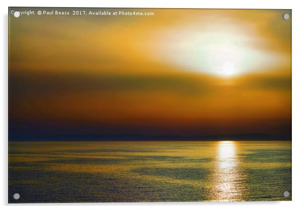 greek sunset Acrylic by Paul Boazu