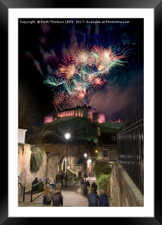 Edinburgh 2017 New year Fireworks Framed Mounted Print by Keith Thorburn EFIAP/b