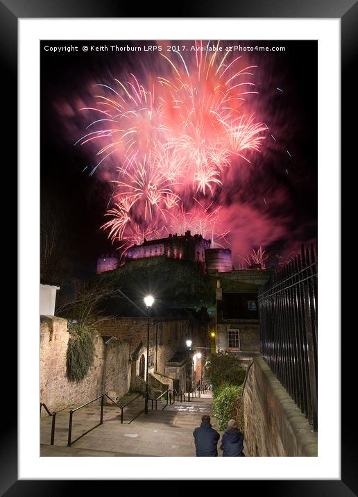 Edinburgh 2017 New year Fireworks Framed Mounted Print by Keith Thorburn EFIAP/b