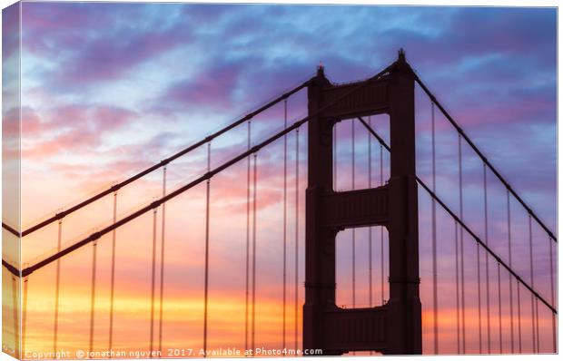 The Golden Gate At Sunrise Canvas Print by jonathan nguyen