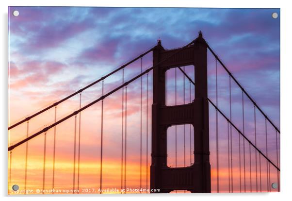 The Golden Gate At Sunrise Acrylic by jonathan nguyen