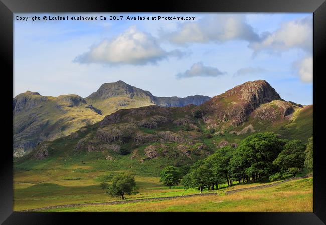 Side Pike and the Langdale Pikes, Lake District, C Framed Print by Louise Heusinkveld