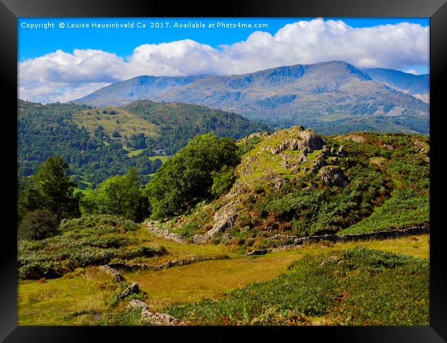 Rydal Fell from Loughrigg Fell, Lake District, Cum Framed Print by Louise Heusinkveld
