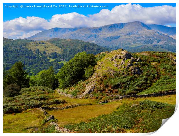 Rydal Fell from Loughrigg Fell, Lake District, Cum Print by Louise Heusinkveld