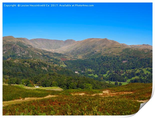 Fairfield Horseshoe from Loughrigg Fell, Lake Dist Print by Louise Heusinkveld