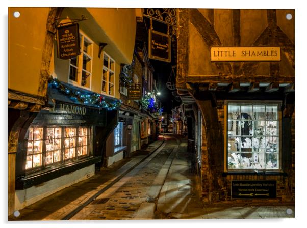 Little Shambles in York Acrylic by David Oxtaby  ARPS