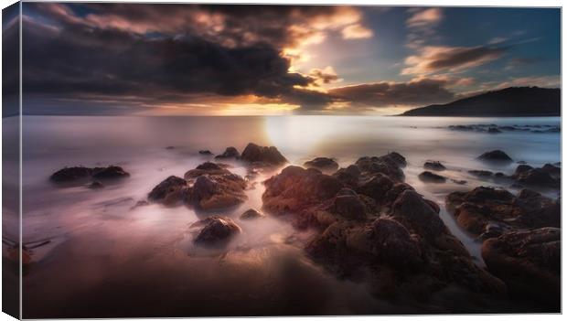  Dramatic Rotherslade Bay Canvas Print by Leighton Collins