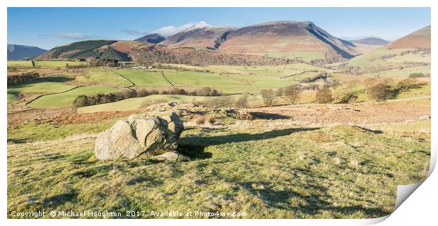 Lonscale Fell & Skiddaw Little Man Print by Michael Houghton