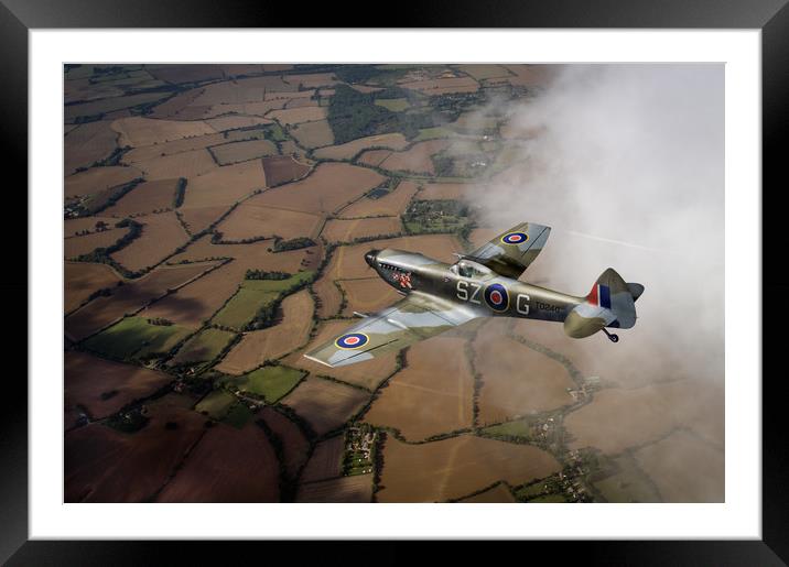 Spitfire XVI TD240 SZ-G Framed Mounted Print by Gary Eason