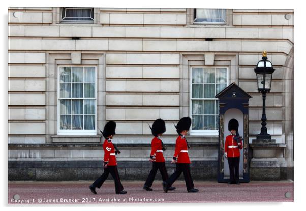 Changing of the Guard outside Buckingham Palace Acrylic by James Brunker