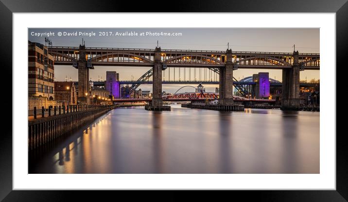 Bridges over the Tyne Framed Mounted Print by David Pringle