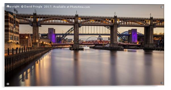 Bridges over the Tyne Acrylic by David Pringle