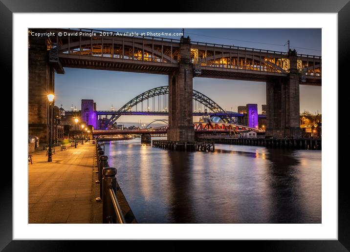 Bridges over the Tyne Framed Mounted Print by David Pringle