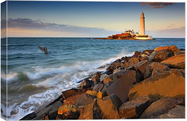 St. Marys Lighthouse, Whitley Bay Canvas Print by David Lewins (LRPS)
