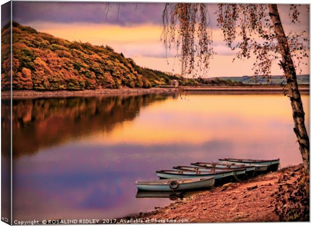 "EVENING LIGHT ON TUNSTALL RESERVOIR" Canvas Print by ROS RIDLEY