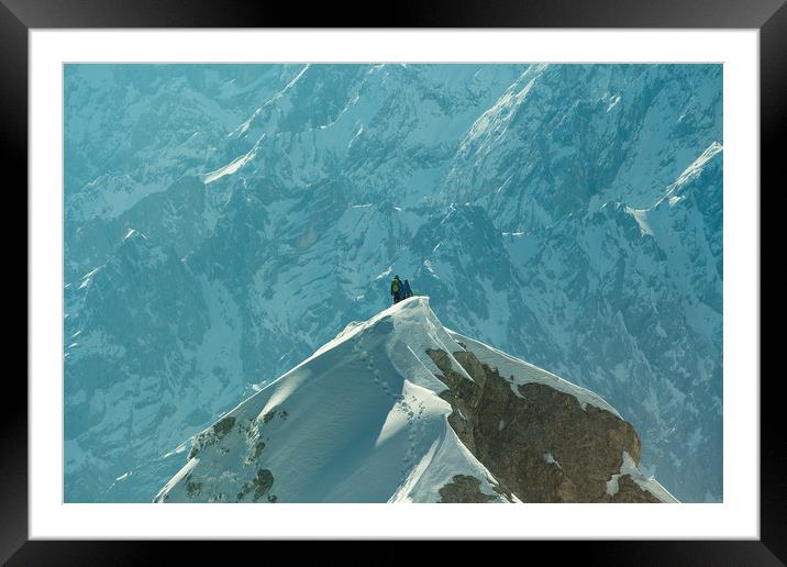 Climbers on the Zugspitze mountain in Germany Framed Mounted Print by Richie Miles