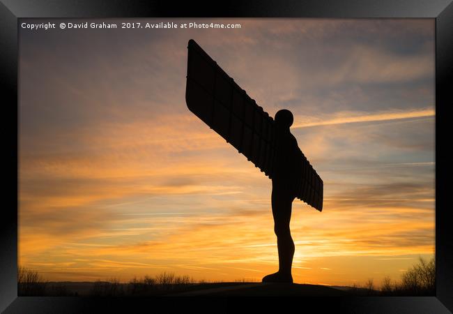The Angel of the North, Gateshead - sunset Framed Print by David Graham