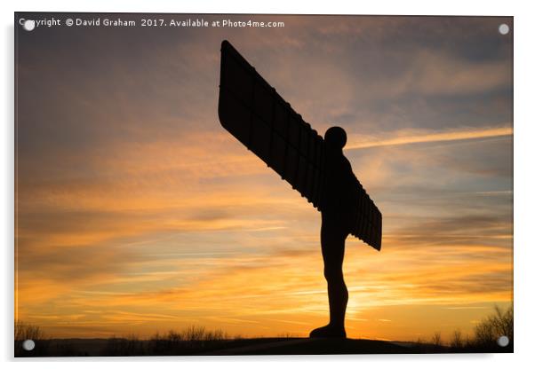 The Angel of the North, Gateshead - sunset Acrylic by David Graham