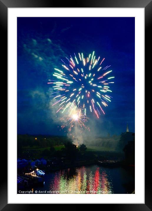 Fireworks                     Framed Mounted Print by david edwards
