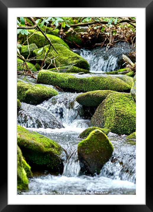 Cool Mountain Stream in Spring Framed Mounted Print by John Chase