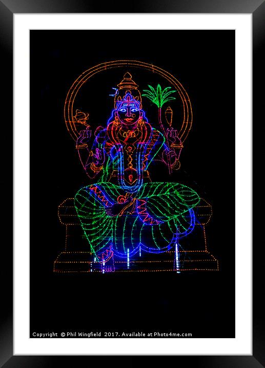 LED Shiva  Framed Mounted Print by Phil Wingfield