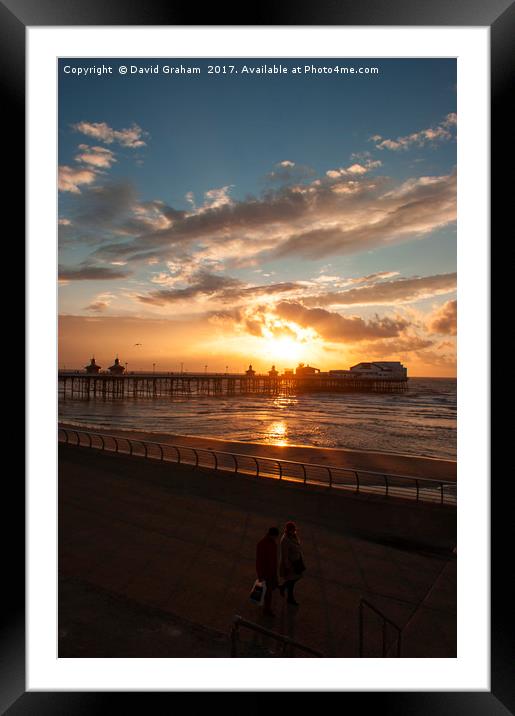 Sunset - North Pier Blackpool Framed Mounted Print by David Graham