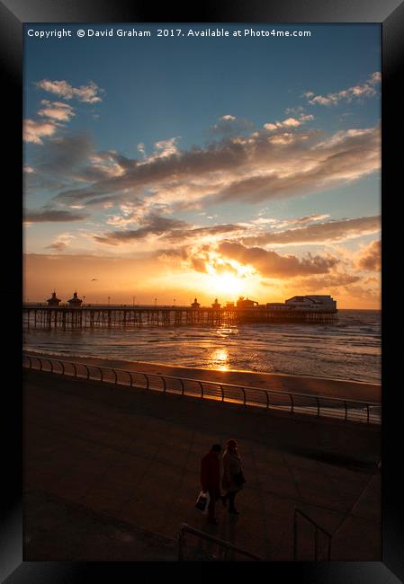 Sunset - North Pier Blackpool Framed Print by David Graham