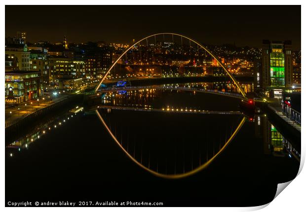 Quayside after dark Print by andrew blakey