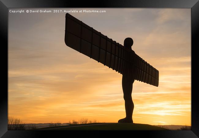 The Angel of the North, Gateshead - sunset Framed Print by David Graham