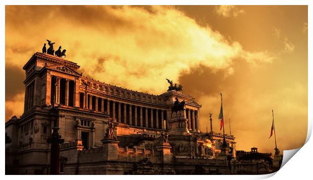Victorian mansion at sunset, Rome Print by Guido Parmiggiani