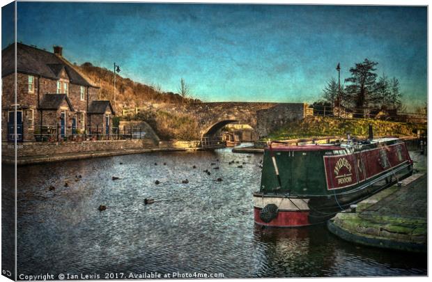 Brecon Canal Basin in Winter Canvas Print by Ian Lewis