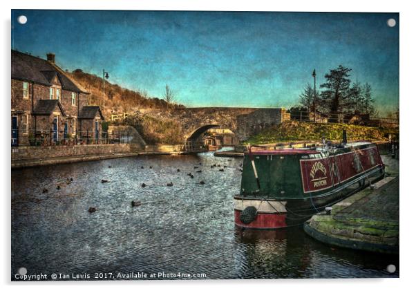 Brecon Canal Basin in Winter Acrylic by Ian Lewis