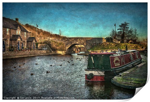 Brecon Canal Basin in Winter Print by Ian Lewis
