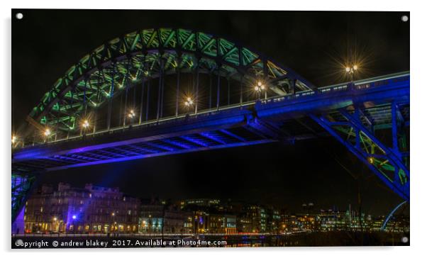 Tyne Bridge and Newcastle Quayside Acrylic by andrew blakey