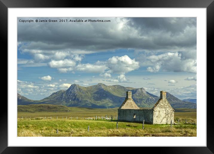 Moine House and Ben Loyal Framed Mounted Print by Jamie Green