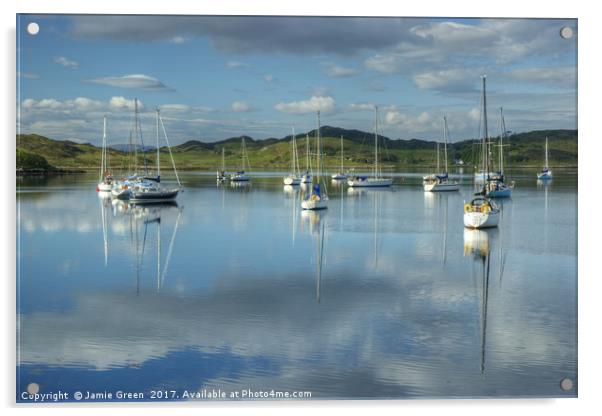 Arisaig Boats Acrylic by Jamie Green