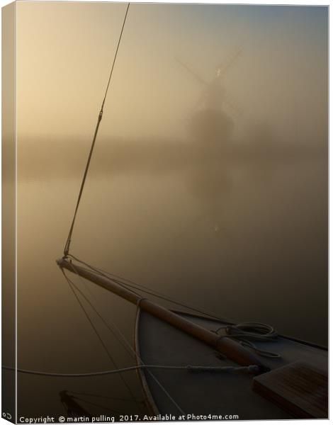 A cold morning on the Broads Canvas Print by martin pulling