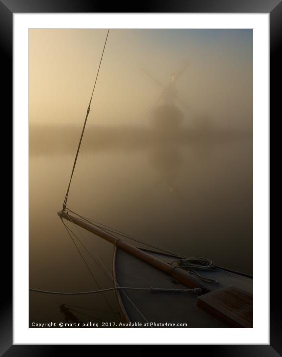 A cold morning on the Broads Framed Mounted Print by martin pulling