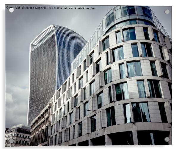 Modern London Architecture Acrylic by Milton Cogheil