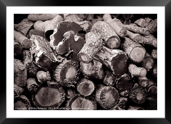 Textures in Timber Framed Mounted Print by Mike Roberts