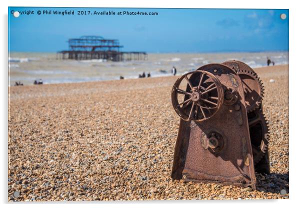 Brighton Beach Acrylic by Phil Wingfield