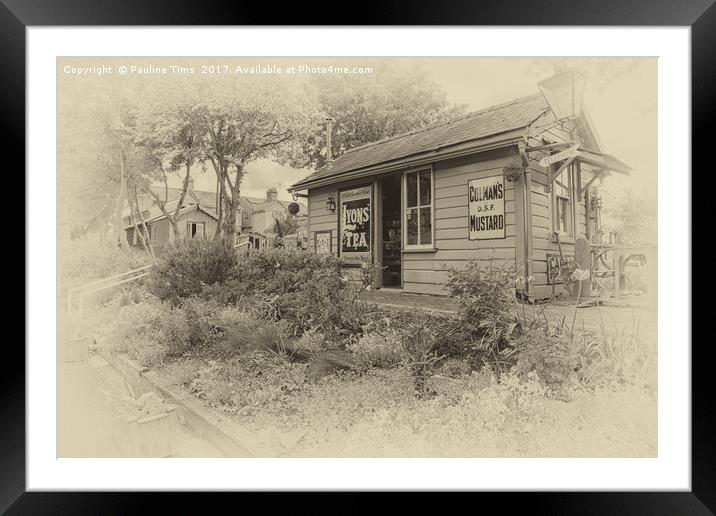 At Toddington Railway Station Mono Framed Mounted Print by Pauline Tims
