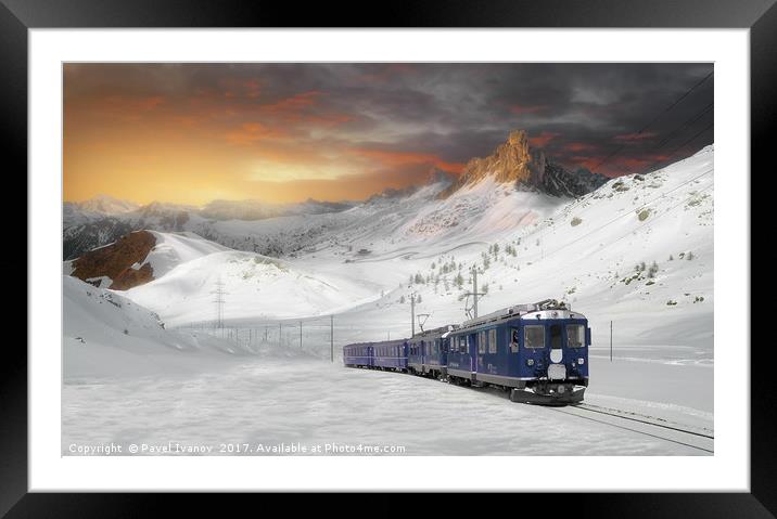 Sunset train Framed Mounted Print by Pavel Ivanov