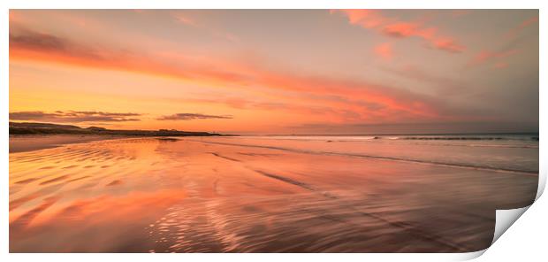 Warm glow of beautiful Bamburgh Print by Naylor's Photography
