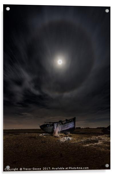 Dungeness, Kent, Moon Halo Acrylic by Trevor Goose