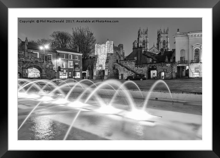 York, Bootham Bar facing West Framed Mounted Print by Phil MacDonald
