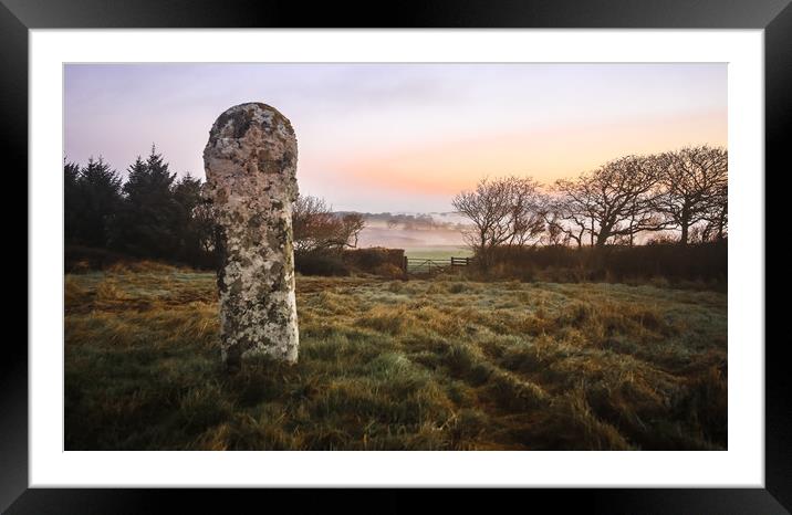 Cornish Stone Cross Framed Mounted Print by Dave Bell