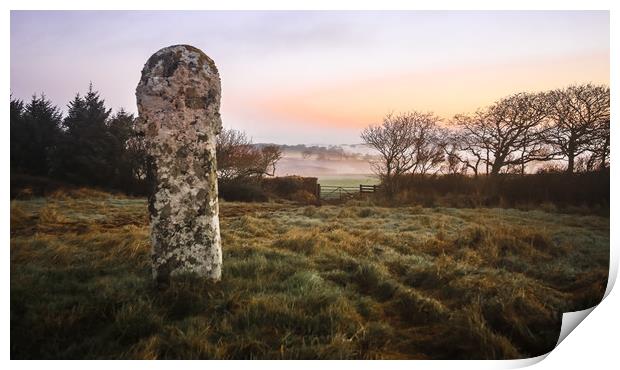 Cornish Stone Cross Print by Dave Bell