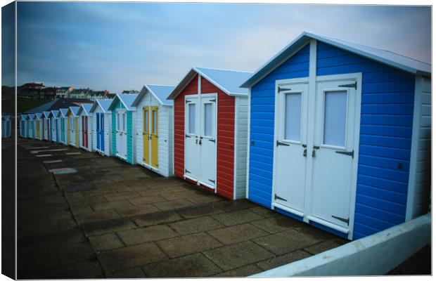 Brand New Beach Huts Canvas Print by Dave Bell